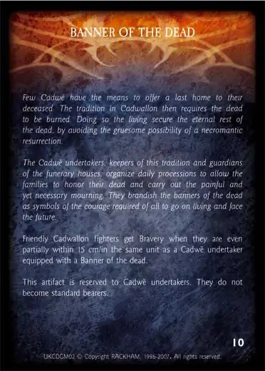 BANNER OF THE DEAD Confrontation artefact card