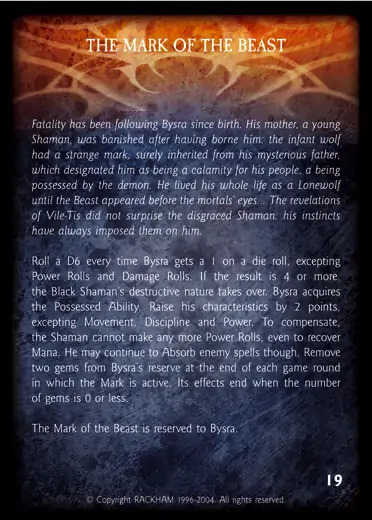 THE MARK OF THE BEAST Confrontation artefact card