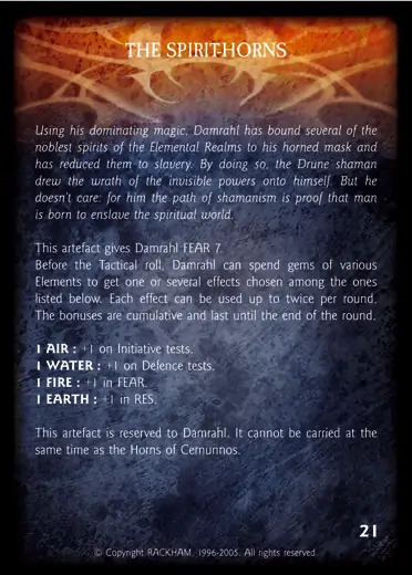 THE SPIRIT-HORNS Confrontation artefact card