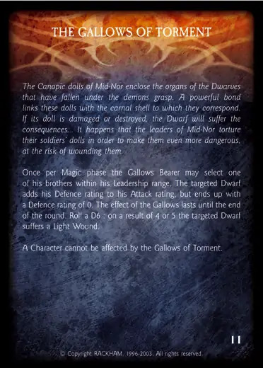THE GALLOWS OF TORMENT Confrontation artefact card