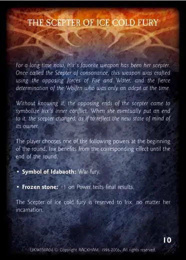THE SCEPTER OF ICE COLD FURY Confrontation artefact card