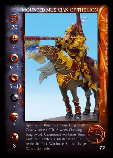 Mounted Musician of the Lion' - 1/2 profile card