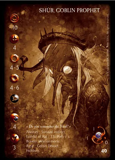 Shub, Goblin Prophet' - 1/1 profile card