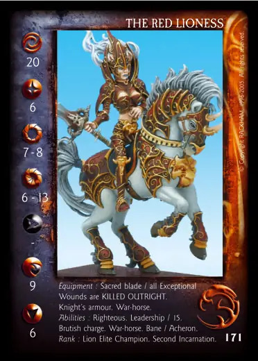 The Red Lioness, 2nd (mounted)' - 1/1 profile card