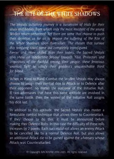 Wolfen Sacred Vestal' - 2/2 profile card