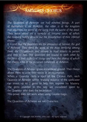 Quaestor of Acheron' - 2/2 profile card
