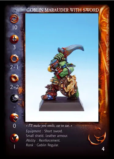 Goblin Marauder with Sword' - 1/1 profile card