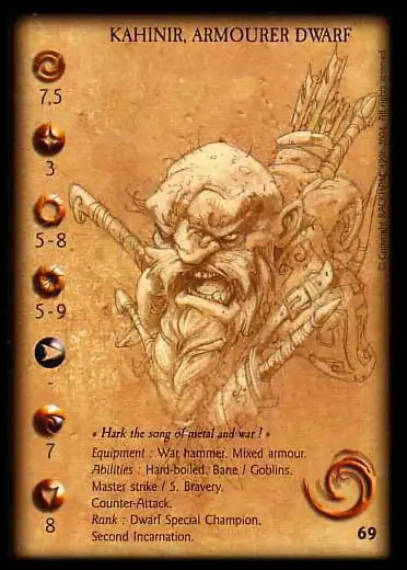 Kahinir, armourer dwarf, 2nd' - 1/1 profile card