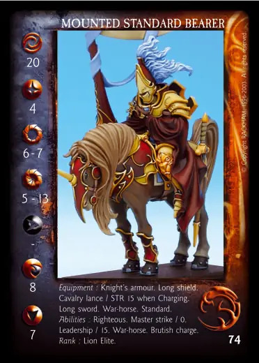 Mounted Standard-Bearer of the Lion' - 1/2 profile card