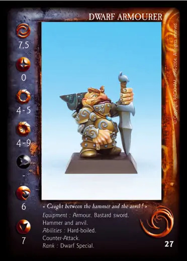 Dwarf Armourer' - 1/2 profile card