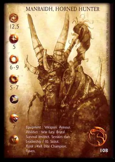 Manraidh, horned hunter' - 1/1 profile card