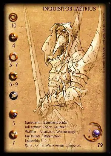 Inquisitor Taetrius' - 1/1 profile card