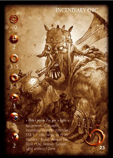 Incendiary Orc' - 1/1 profile card