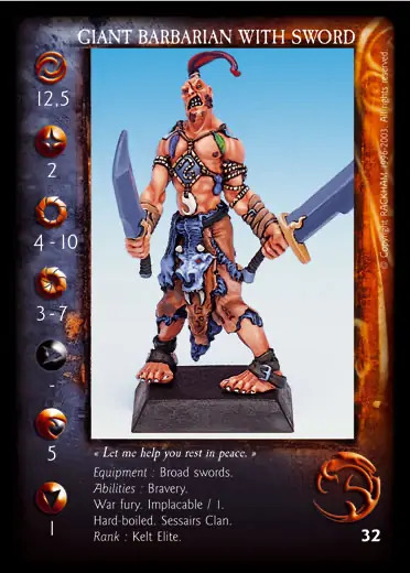 Giant Barbarian with Sword' - 1/1 profile card