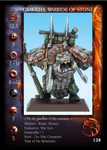 Grakka, warrior of stone' - 1/2 profile card