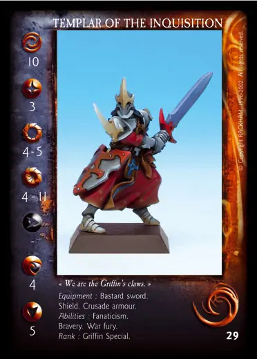 Templar of the Inquisition' - 1/2 profile card