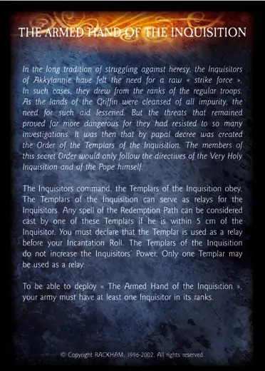 Templar of the Inquisition' - 2/2 profile card