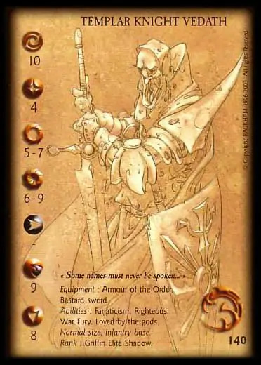 Templar knight Vedath' - 1/1 profile card