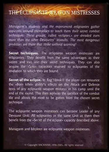 Eclipsante Weapon Mistress' - 2/4 profile card