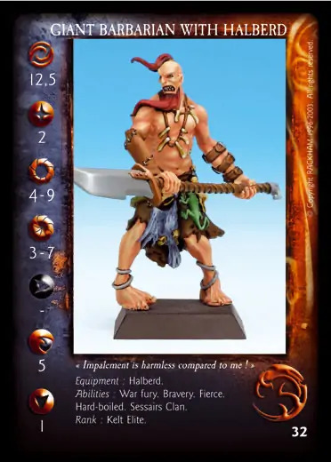 Giant Barbarian with Halberd' - 1/1 profile card