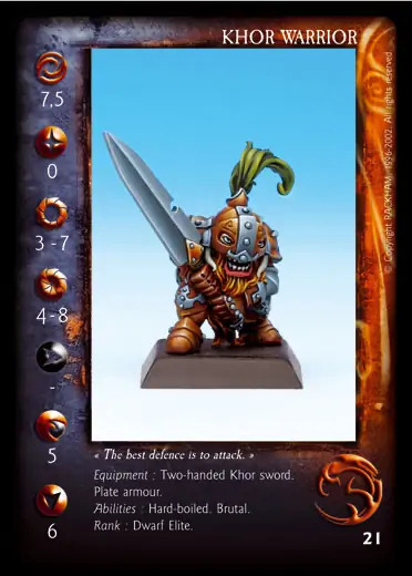 Khor Warrior with Two-Handed Weapon' - 1/1 profile card
