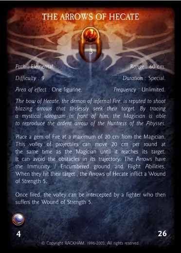 Confrontation spell card THE ARROWS OF HECATE