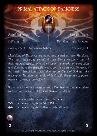 Confrontation spell card PRIMAL ATTACK OF DARKNESS