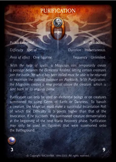 Confrontation spell card PURIFICATION