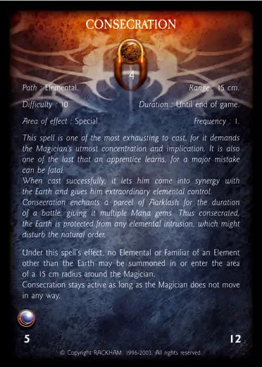 Confrontation spell card CONSECRATION
