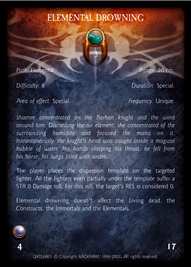 Confrontation spell card ELEMENTAL DROWNING