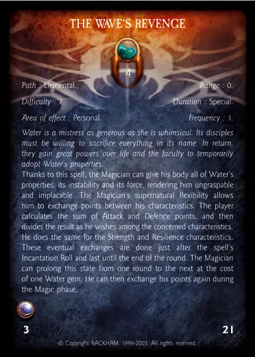 Confrontation spell card THE WAVE'S REVENGE