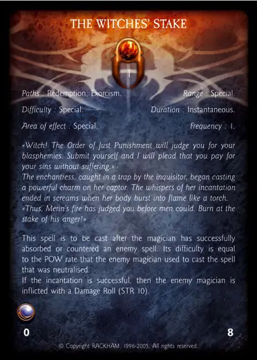 Confrontation spell card THE WITCHES' STAKE