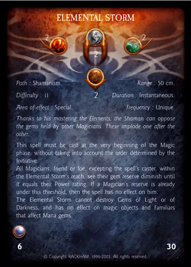 Confrontation spell card ELEMENTAL STORM