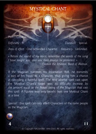Confrontation spell card MYSTICAL CHANT