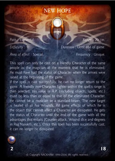 Confrontation spell card NEW HOPE
