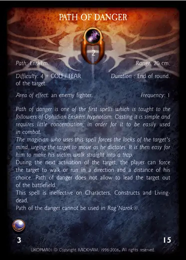 Confrontation spell card PATH OF DANGER